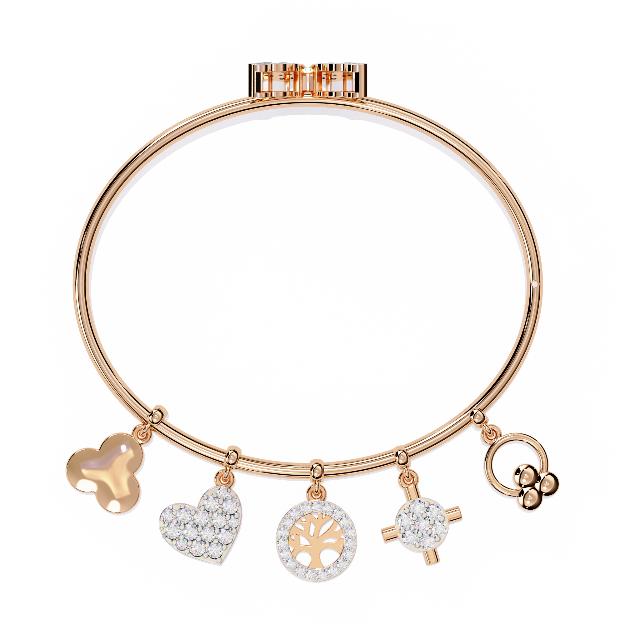 Solitairekart 0.93ct Natural Diamond Charm Bracelet with Butterfly Clasp-HI Color, VS-SI Clarity